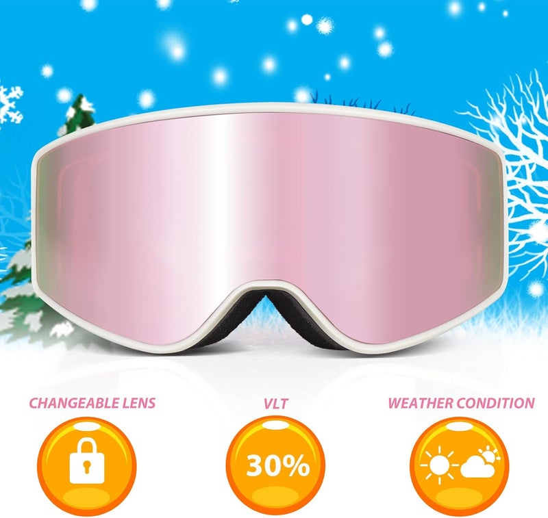 EXP VISION Ski/Snowboard Goggles Parent-child Snow Goggles Over Glasses for Men, Women Youth Kids - Image 3